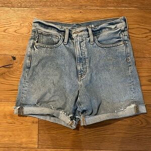 Jcrew high waist mid length Jean shorts size 28